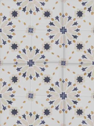 Carrelage Sol et Mur Grande Fleur 06 Bleu Foncé - 15x15cm - FV2702267