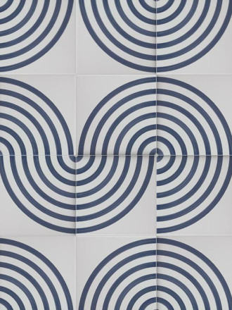 Carrelage Sol et Mur Demi Cercle Bleu Foncé - 15x15cm - FV2702269