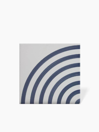 Carrelage Sol et Mur Demi Cercle Bleu Foncé - 15x15cm - FV2702269