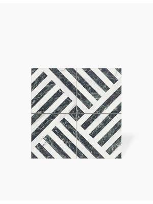 Carrelage Marbré Noir et Blanc - 44x44cm - FV2702385