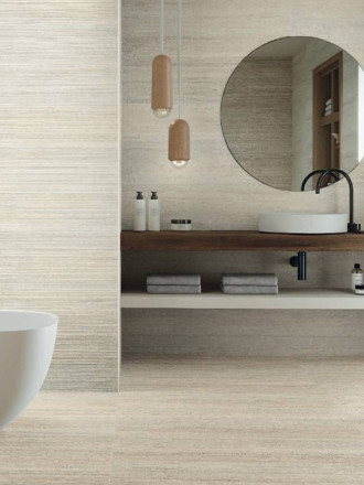 Carrelage Travertin Blanc Satiné et Rectifié - 62x120cm - FV2702396