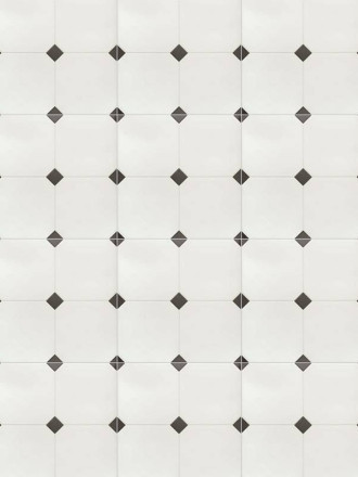 Carrelage pour Sol - Blanc avec Cabochon Noir - 58x58cm - FV2702401