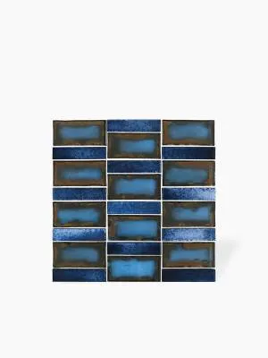 Carrelage Mural Bleu Métallisé Style Plaquette - 30x30cm - FV2702472