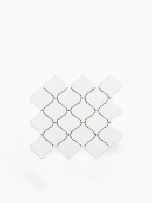 Carrelage Arabesque Blanc sur Maille - 24.6x28cm - FV2702477