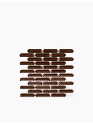 Carrelage Berlin - Plaquette Arrondie Caramel Brillant sur Maille - 30x30cm - FV2702478