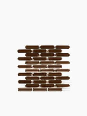 Carrelage Berlin - Plaquette Arrondie Caramel Brillant sur Maille - 30x30cm - FV2702478