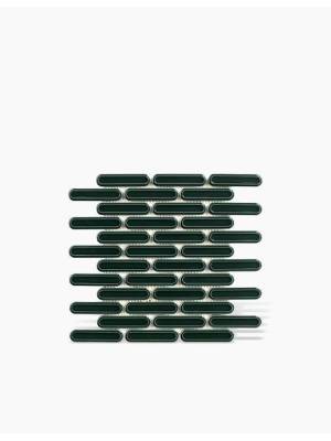 Carrelage Berlin - Plaquette Arrondie Vert Brillant sur Maille - 30x30cm - FV2702479