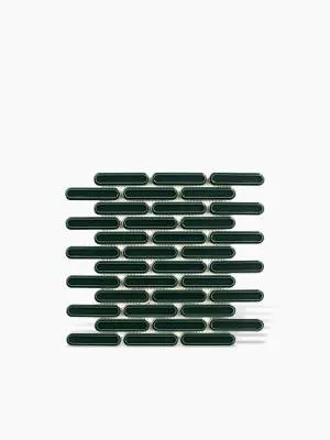 Carrelage Berlin - Plaquette Arrondie Vert Brillant sur Maille - 30x30cm - FV2702479