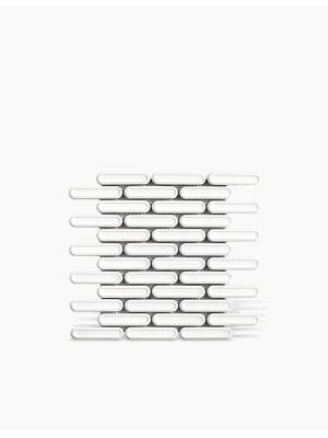 Carrelage Berlin - Plaquette Arrondie Blanc Brillant sur Maille - 30x30cm - FV2702480