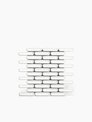 Carrelage Berlin - Plaquette Arrondie Blanc Brillant sur Maille - 30x30cm - FV2702480
