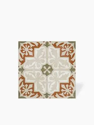 Carrelage Prédécoupé à Motif Floral Bordeaux - 45x45cm - FV2702159