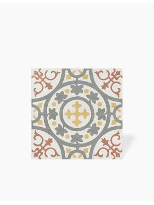 Carrelage Prédécoupé à Motif Floral Bordeaux - 45x45cm - FV2702159