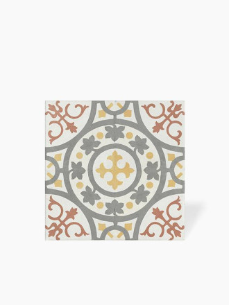 Carrelage Prédécoupé à Motif Floral Bordeaux - 45x45cm - FV2702159