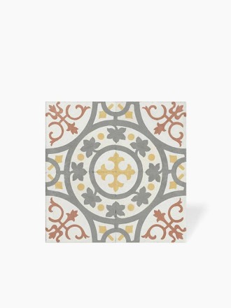 Carrelage Prédécoupé à Motif Floral Bordeaux - 45x45cm - FV2702159