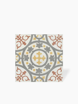 Carrelage Prédécoupé à Motif Floral Bordeaux - 45x45cm - FV2702159