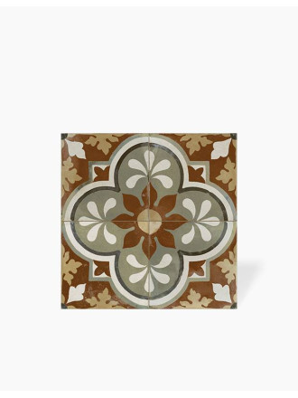 Carrelage Prédécoupé à Motif Floral Bordeaux - 45x45cm - FV2702159