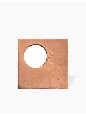 Carrelage Calandra - Terre Cuite Fait Main Modèle Insert 2 Terracotta Rouge - 15x15cm - FV2702423
