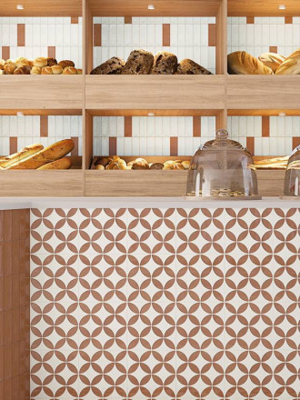 Carrelage Maya Pétales de Fleur Taupe - 22.3x22.3cm - FV2702179