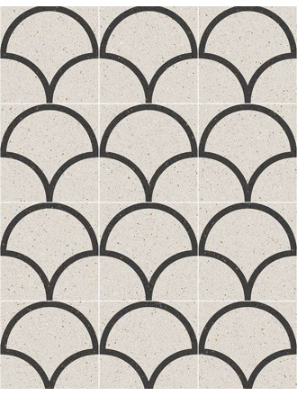 Carrelage Motif Ecaille Aspect Terrazzo Blanc 20x20cm - R10 - FV2702140