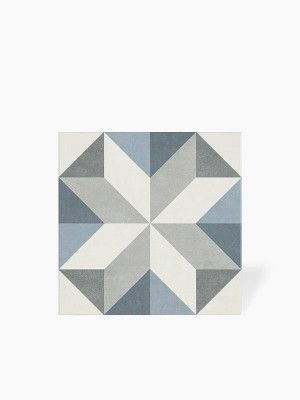 Carrelage Dinaia 2 - Bleu et Gris - Grès Cérame pour sol et mur - 15x15cm - DC2025057 