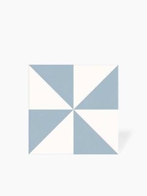Carrelage Triangle Colorée en Grès Cérame Bleu Azur - 22.5x22.5cm - DC2025064