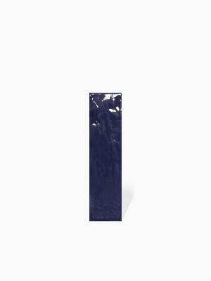 Faience Rectangulaire Brillante Embossée - Bleu Intense - 6.5x25cm - DC2025065