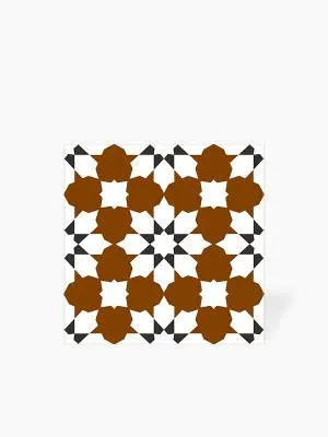 Carrelage Etoilé Marron en Grès Cérame pour Sol et Mur - 22.5x22.5cm - DC2025067