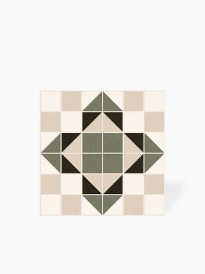 Carrelage Graphique Mosaique en Grès Cérame Vert - 22.5x22.5cm - DC2025071