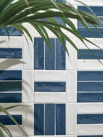 Carrelage " Reflet" finition Matte Rectangulaire - Bleu Intense - 4.8x14.6cm -DC2025101