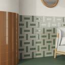 Carrelage " Reflet" finition Matte Rectangulaire - Vert - 4.8x14.6cm -DC2025099