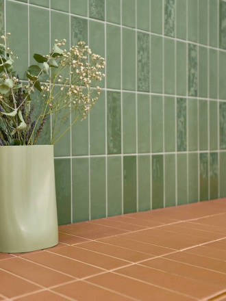 Carrelage " Reflet" finition Matte Rectangulaire - Terracotta - 4.8x14.6cm -DC2025097