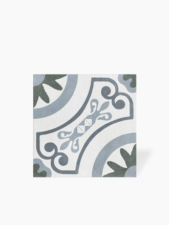 Carrelage " Jardin Bleu " en Grès Cérame - 22.3x22.3cm - DC2025095