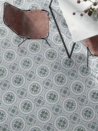 Carrelage " Jardin Bleu " en Grès Cérame - 22.3x22.3cm - DC2025095