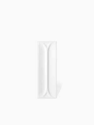 Faïence " Ellipse" Brillante Rectangulaire - Blanc - 4.8x14.6cm - DC2025091