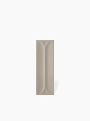 Faïence " Ellipse" Brillante Rectangulaire - Taupe - 4.8x14.6cm - DC2025090