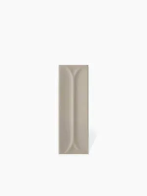 Faïence " Ellipse" Brillante Rectangulaire - Taupe - 4.8x14.6cm - DC2025090