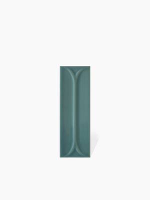 Faïence " Ellipse" Brillante Rectangulaire - Bleu Aqua - 4.8x14.6cm - DC2025089