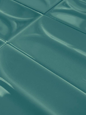 Faïence " Ellipse"  Brillante Rectangulaire - Bleu Aqua - 4.8x14.6cm - DC2025089