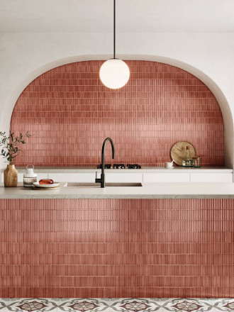 Faience " Kit Kat " Rouge Cerise - 20x20cm - DC2025083