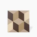 Carrelage pour sol et mur en Grès Cérame - Cube 3D - Marron - 15x15cm - NT