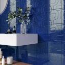 Faïence " Disco Vintage " Bleu électrique Brillant - 20x20cm - NT2025114