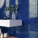 Faïence " Disco Vintage " Bleu électrique Brillant - 20x20cm - NT2025114