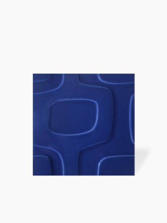 Faïence " Disco Vintage " Bleu électrique Brillant - 20x20cm - NT2025114