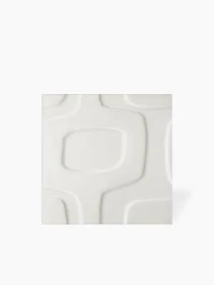 Faïence " Disco Vintage " Blanc Mat - 20x20cm - NT2025115