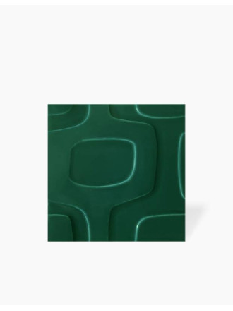 Faïence " Disco Vintage "Vert Emeraude Brillant - 20x20cm - NT2025117