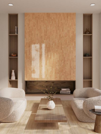 Faïence " Kaluma"  Grand Format Rectangulaire Brillante - Couleur terre Cuite - 5x50cm - NT2025118