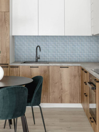 Mosaïque sur maille" Esprit Marin " Bleu Mat Anti-dérapant - 31.10x31.10cm - NT2025126