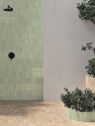 Carrelage à bords ronds " Africana " - Vert Menthe - 5x15cm - NT2025135