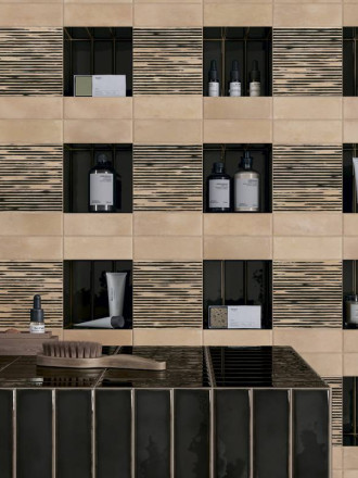 Carrelage à bords ronds  "Africana " - Nude Mat - 5x15cm - NT2025136