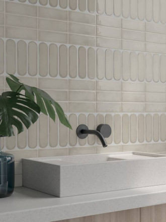 Carrelage à bords ronds " Africana " - Gris Cendre - 5x15cm - NT2025134